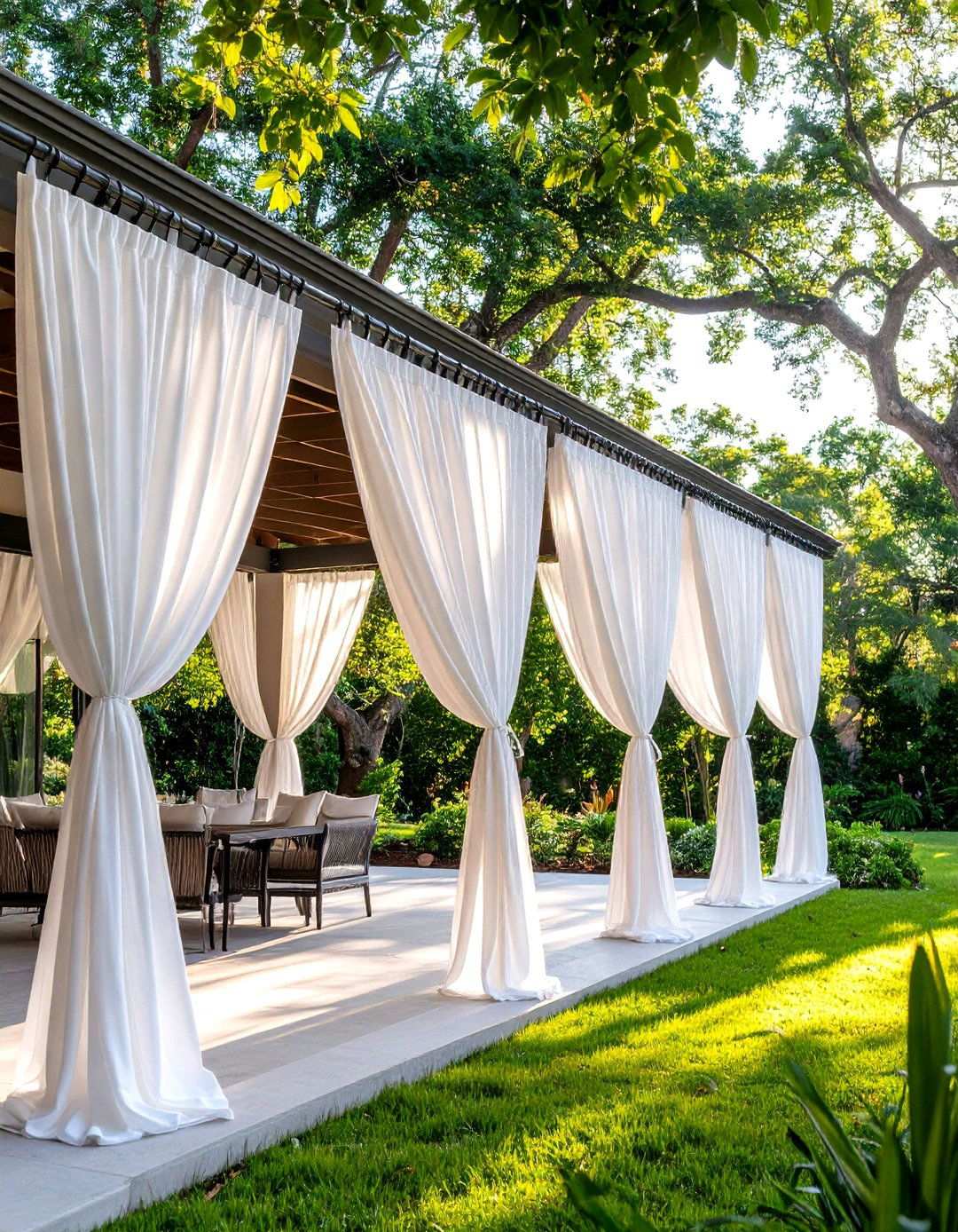 Outdoor Fabric Curtain Privacy Systems - 24 Outdoor Privacy Screen Ideas