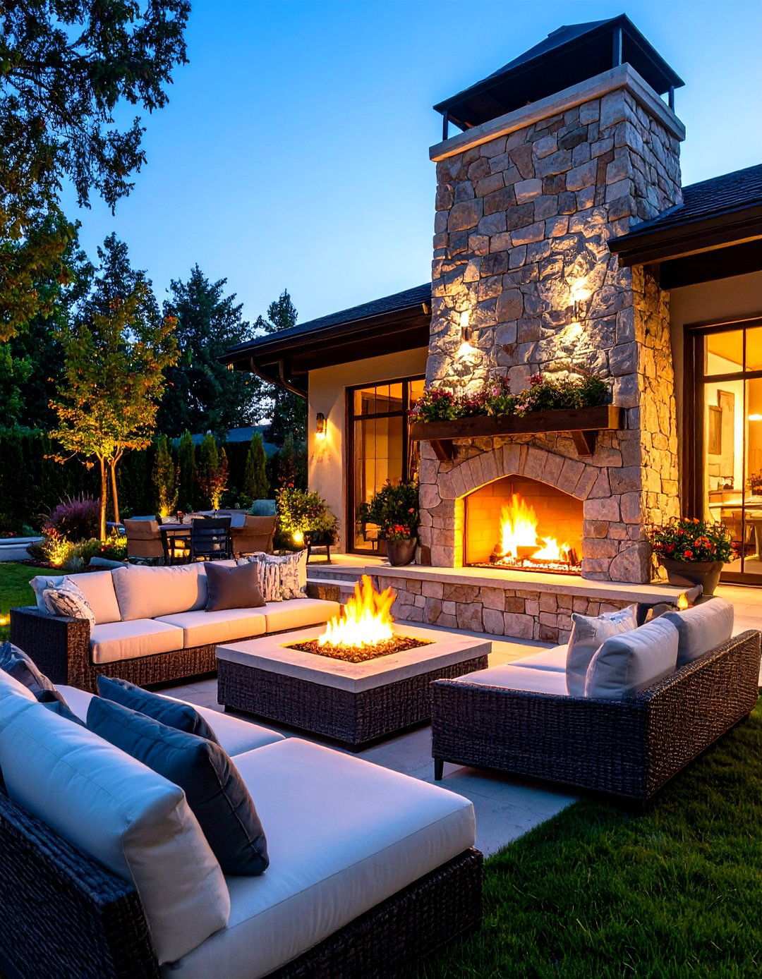 Outdoor Fireplace Living Room - 24 Hardscape Ideas