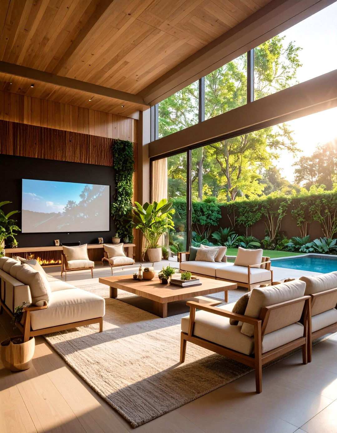 Outdoor Inspired Media Room - 24 Media Room Ideas