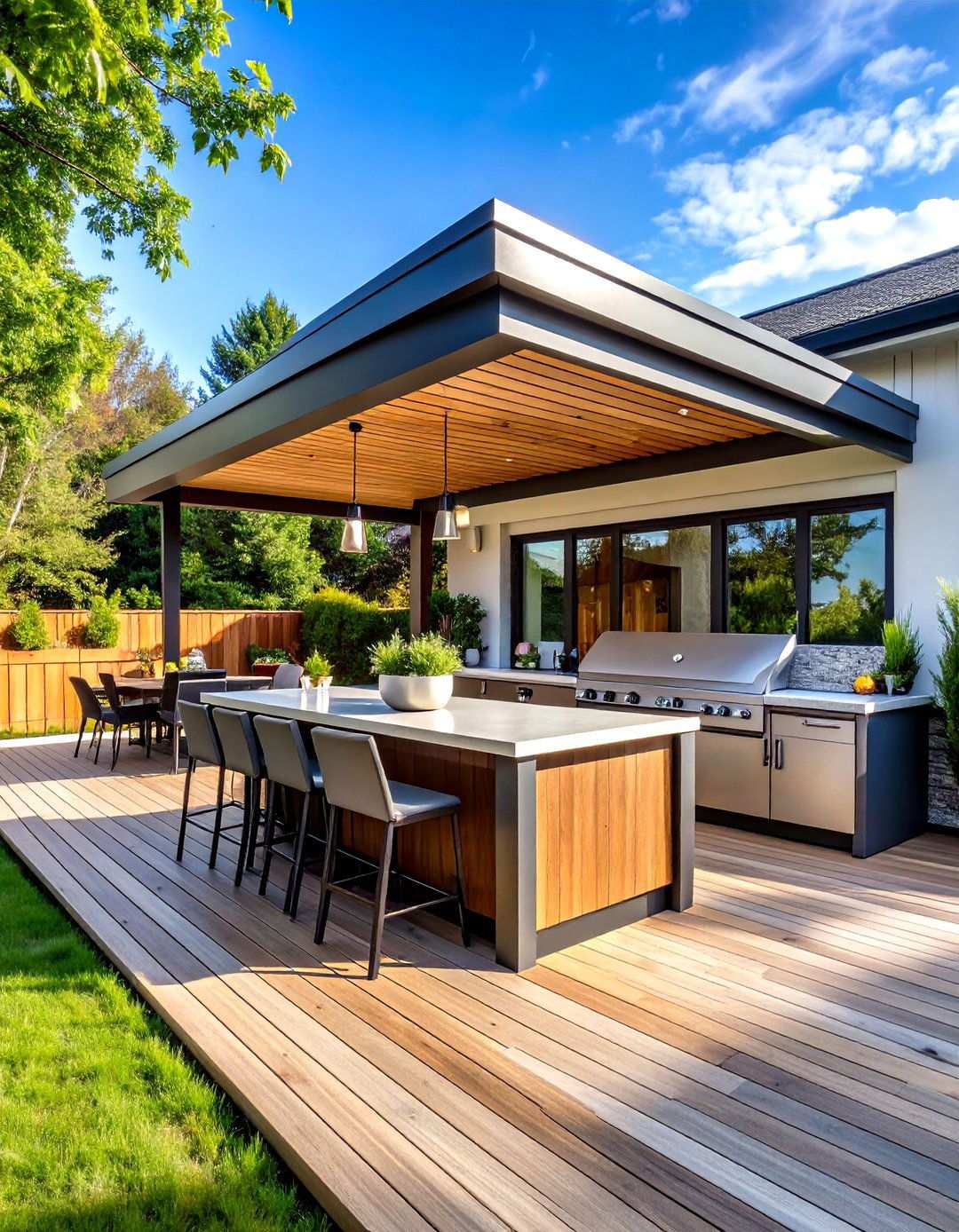 Outdoor Kitchen Deck Design - 24 Large Deck Ideas