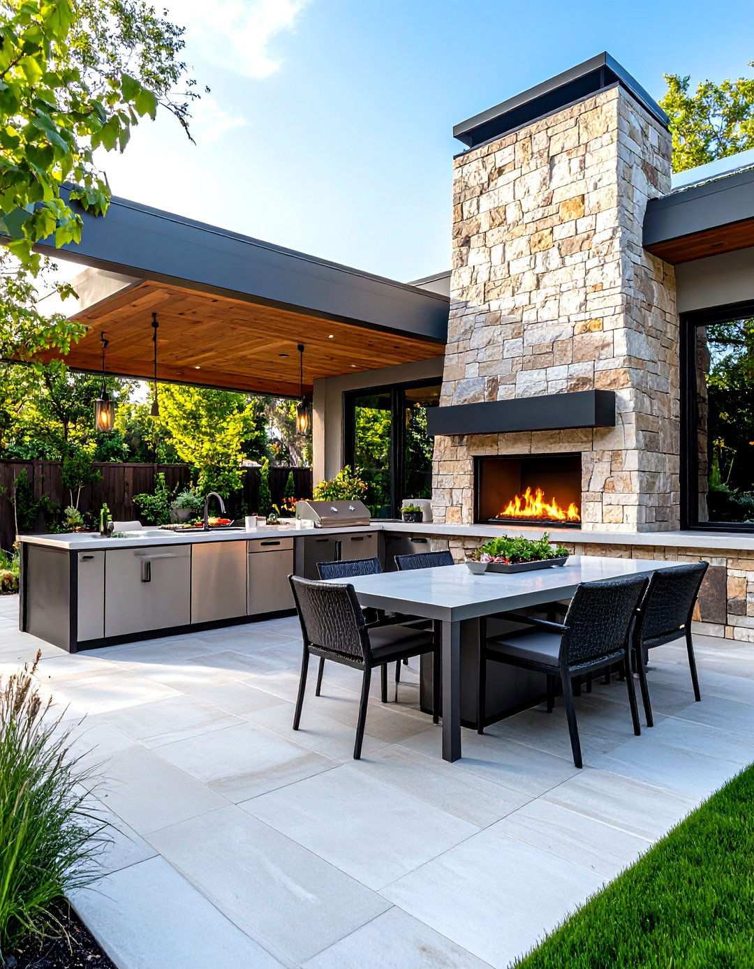 Outdoor Kitchen Fireplace - 24 Kitchens With Fireplaces