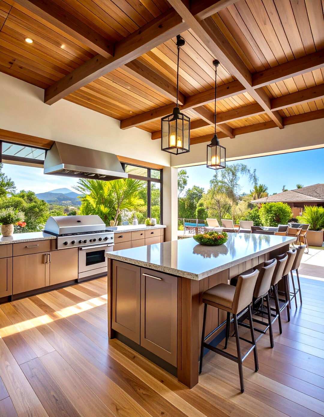 Outdoor Kitchen Lanai for Entertainers - 24 Lanai Porch Ideas