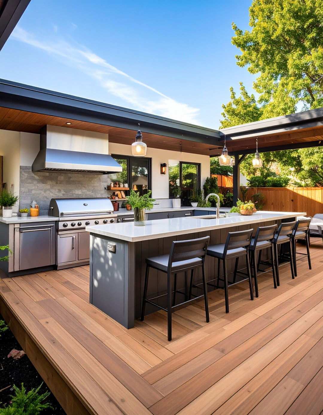 Outdoor Kitchen Platform Deck - 24 Platform Deck Ideas