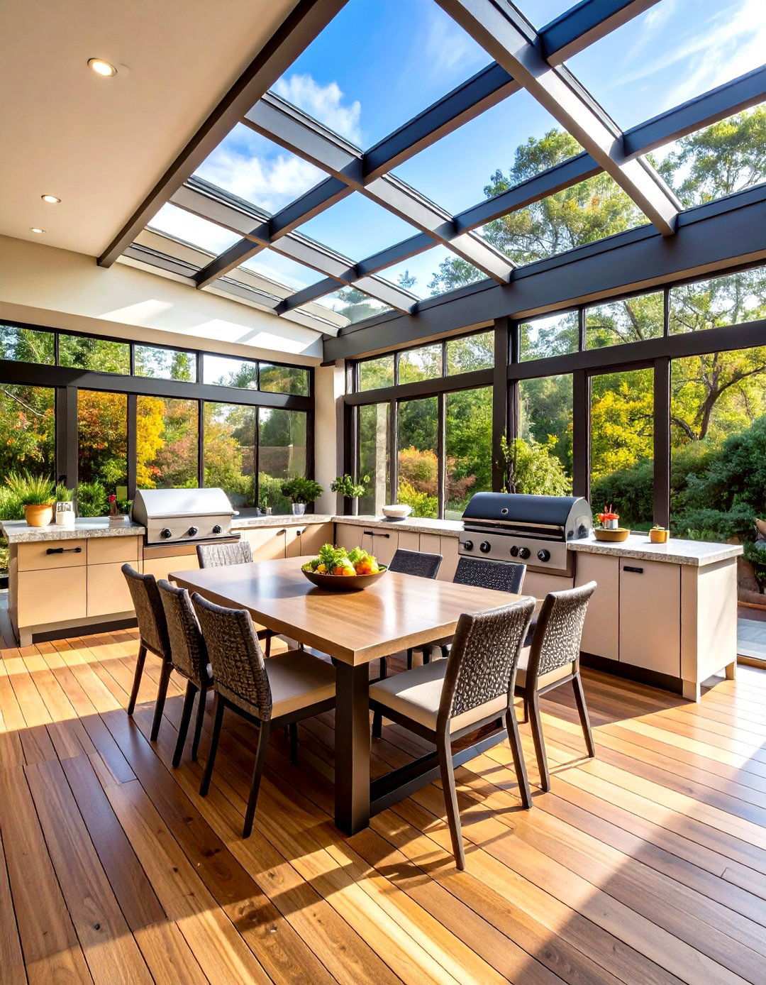 Outdoor Kitchen Screened Dining Room - 24 Screened-in Deck Ideas