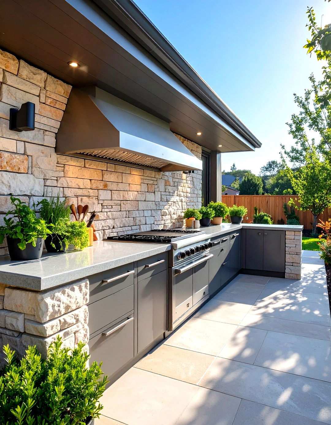 Outdoor Kitchen Stone Backsplashes - 24 Stone Wall Ideas