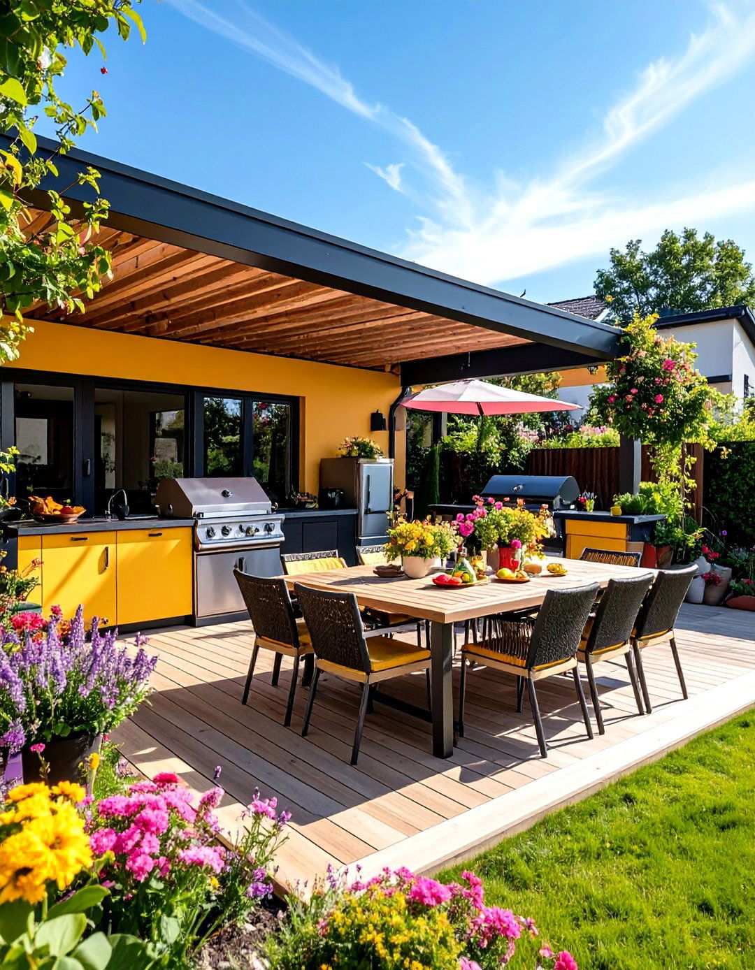 Outdoor Kitchen Terrace Integration - 24 Terrace Design Ideas