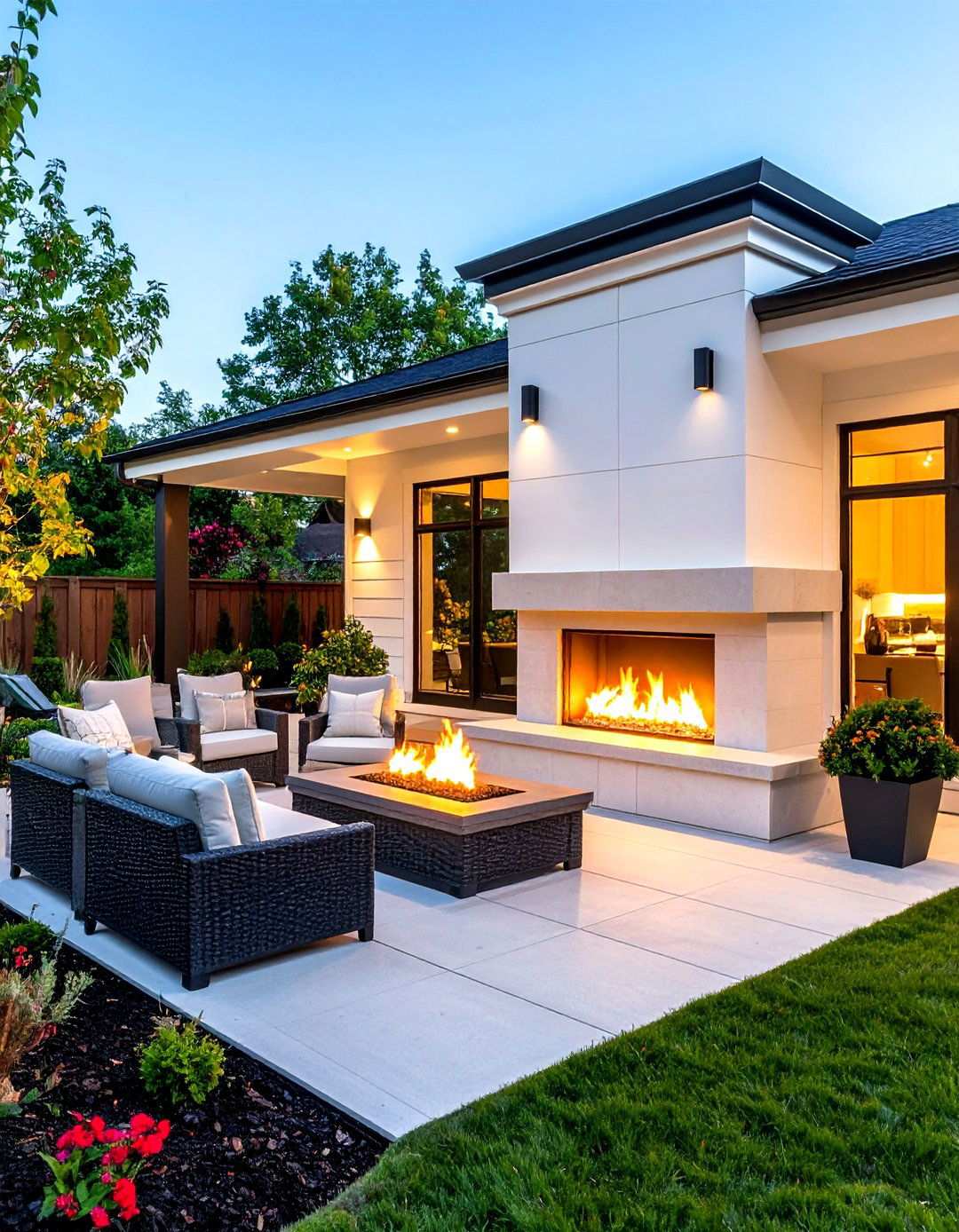 Outdoor Linear Fireplace Designs - 24 linear fireplace ideas