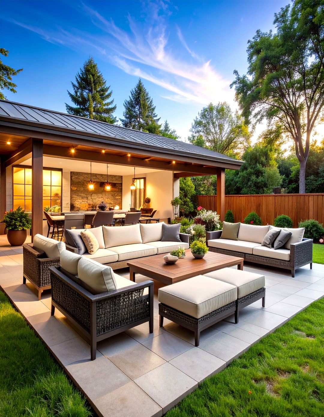 Outdoor Living Room L Shaped Lounge - 24 L Shaped Backyard Ideas
