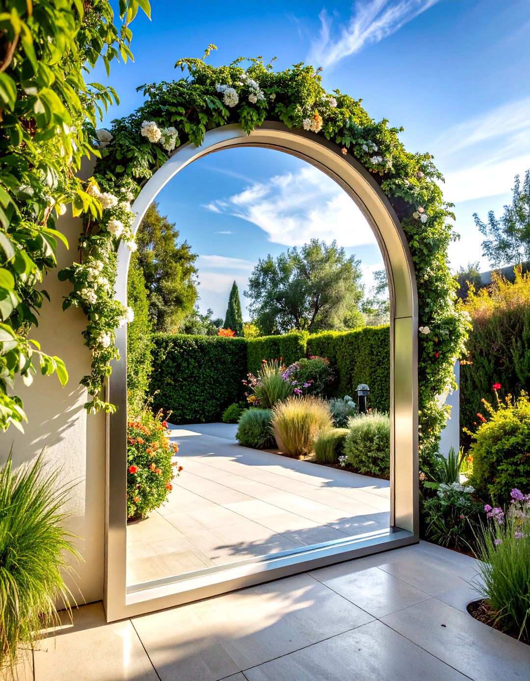Outdoor Mirror Illusion Window Features - 24 Outdoor Wall Decor Ideas