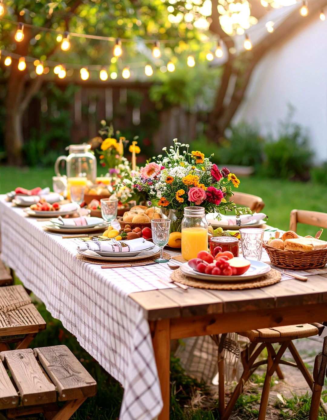 Outdoor Picnic Tablescape - 24 Tablescape Ideas