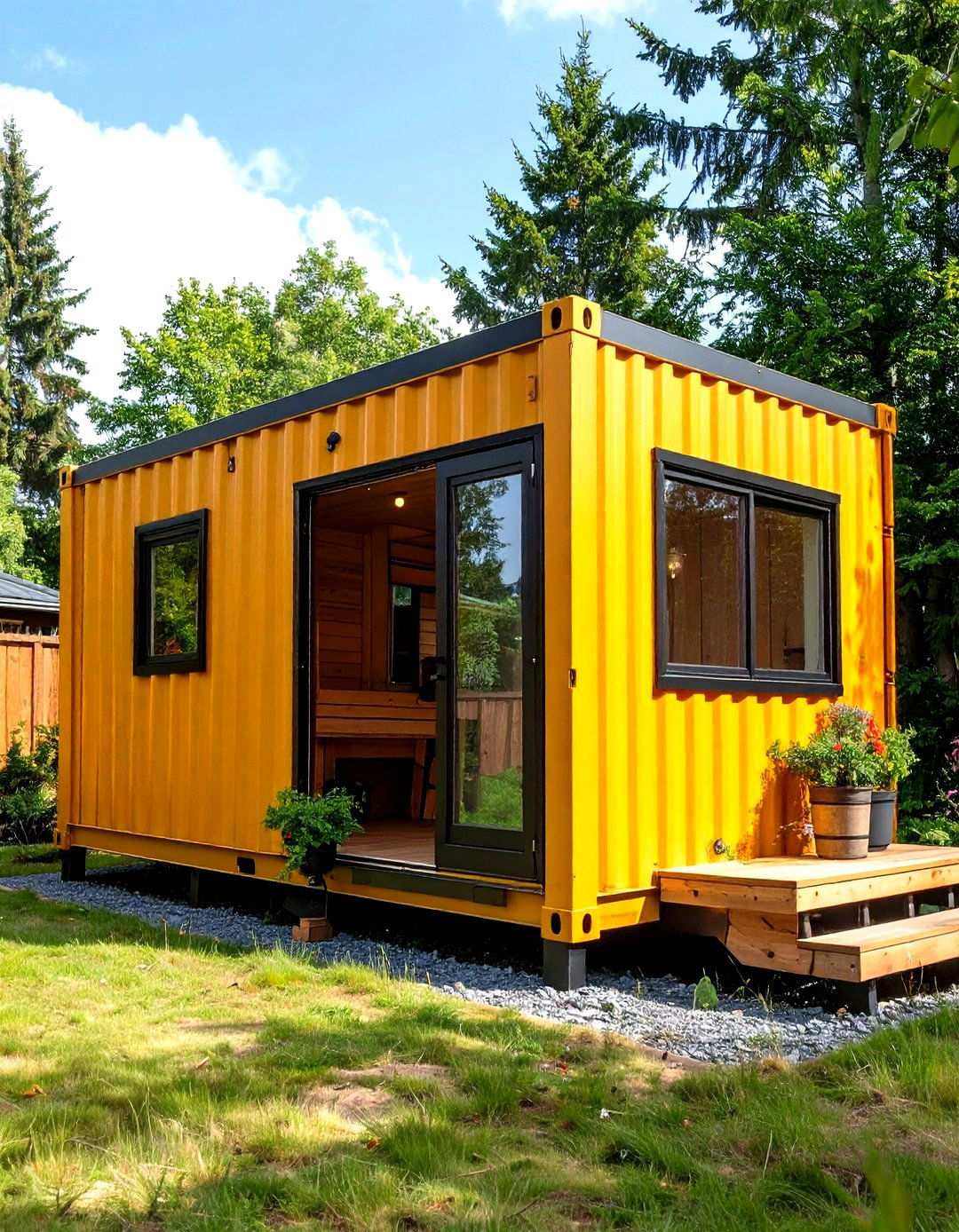 Outdoor Shipping Container Sauna Conversion - 24 Sauna Room Design Ideas
