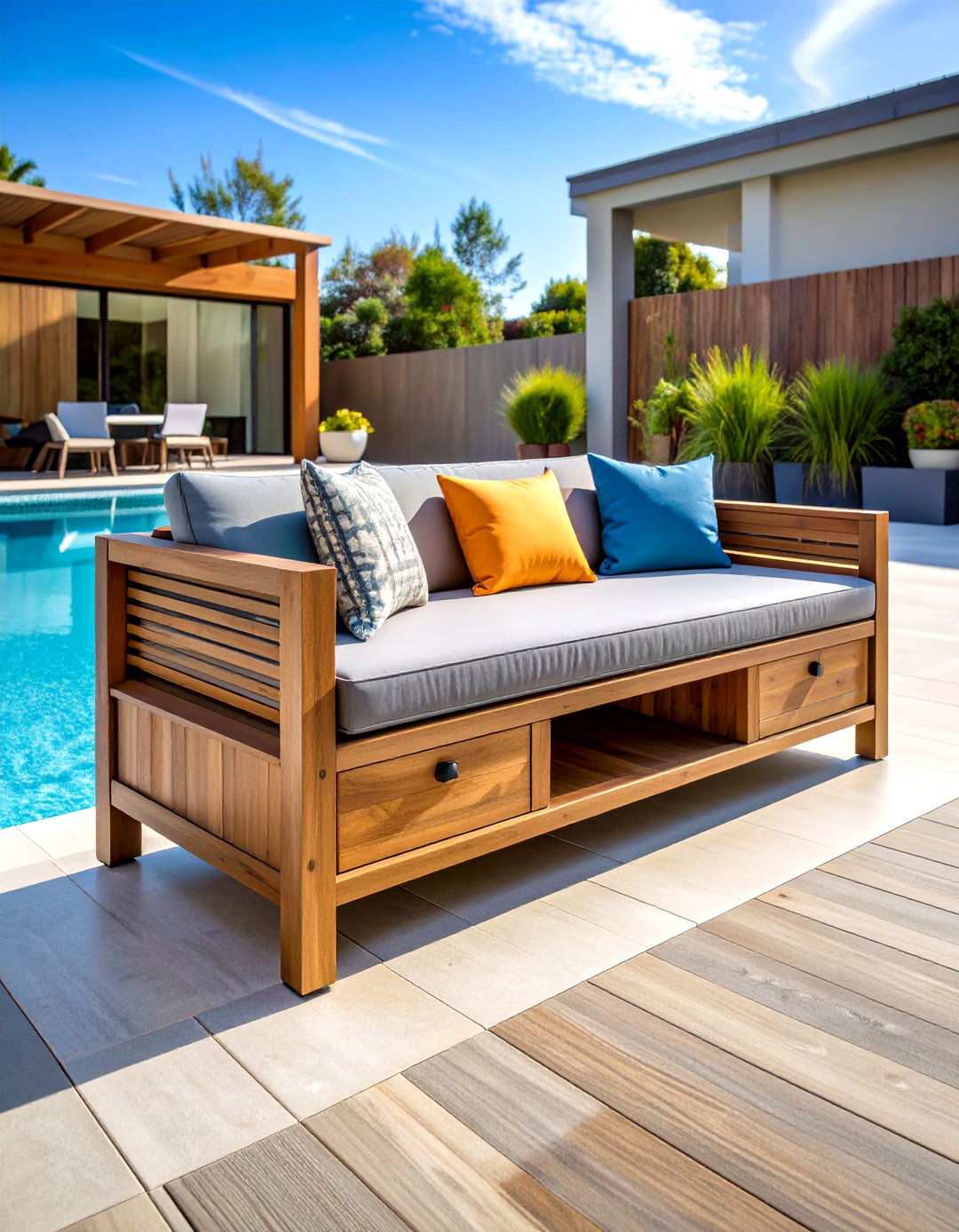 Outdoor Storage Benches - 24 Pool Furniture Ideas