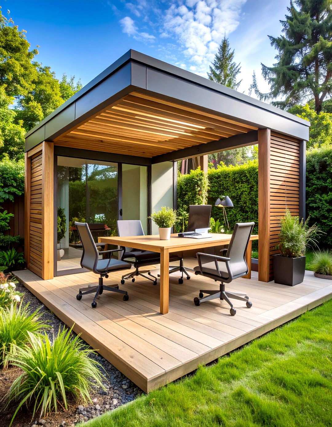 Outdoor Workspace Garden Office - 24 Modern Backyard Ideas