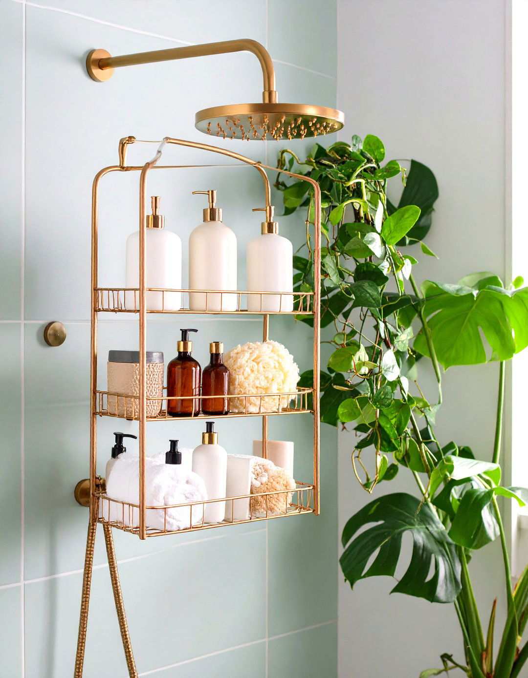 Over Showerhead Hanging Caddies - 24 Shower Storage Ideas