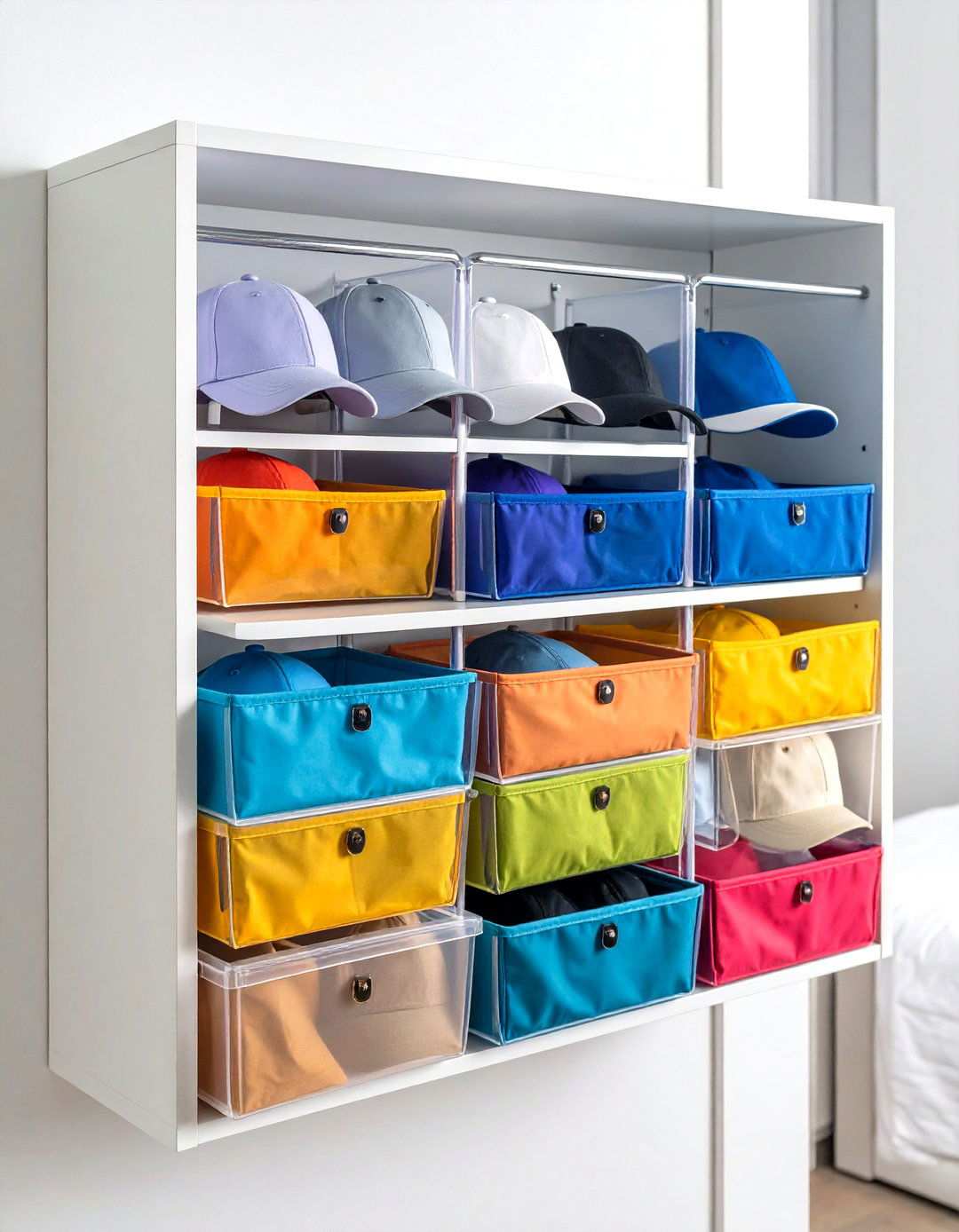 Over the Door Baseball Cap Organizer - 24 Hat Storage Ideas