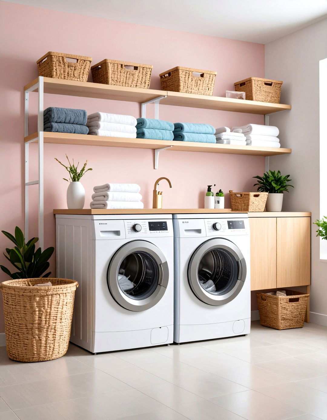 Over Toilet Style Shelving Units - 24 Laundry Room Shelf Ideas