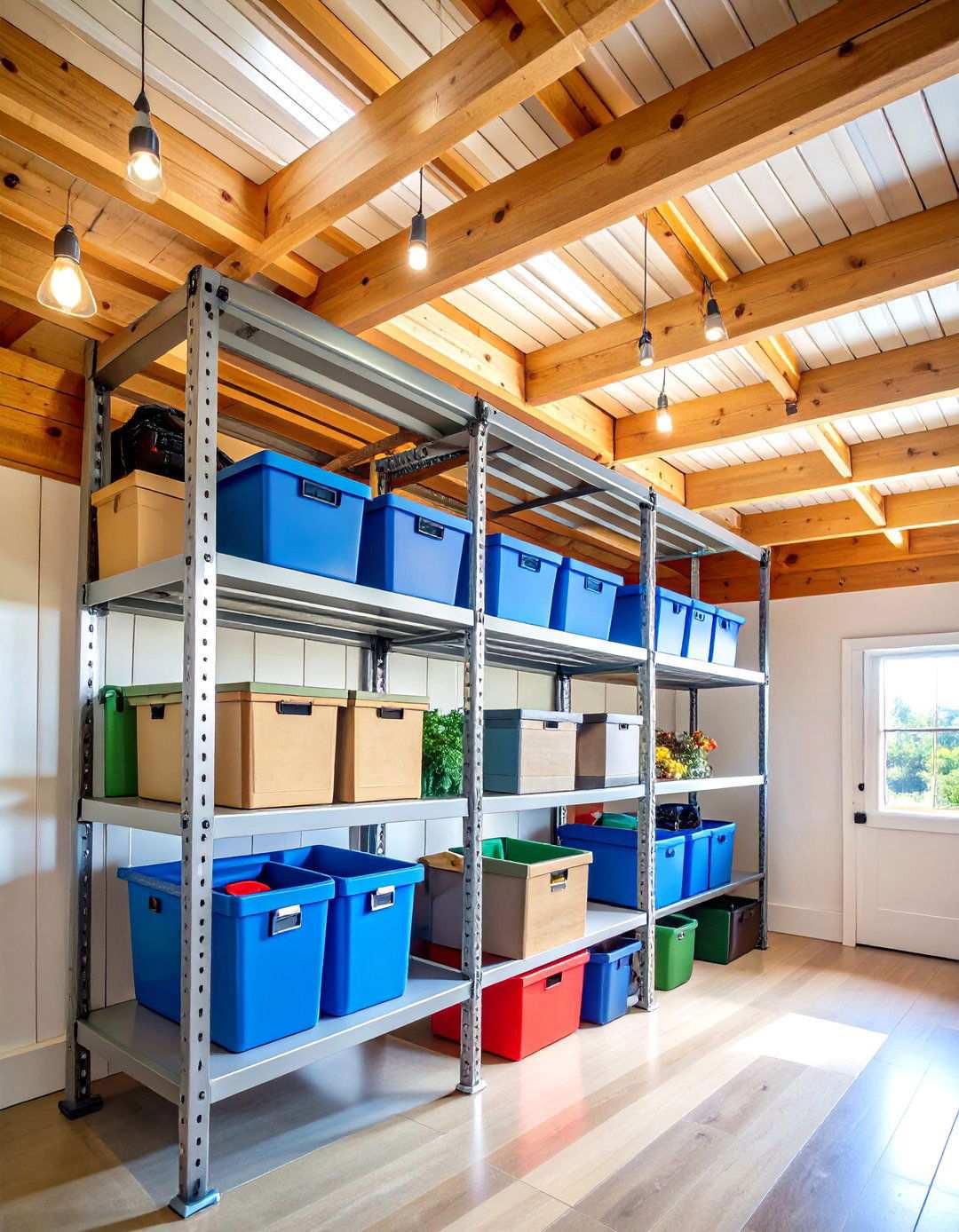 Overhead Ceiling Storage Racks - 24 Shed Organization Ideas