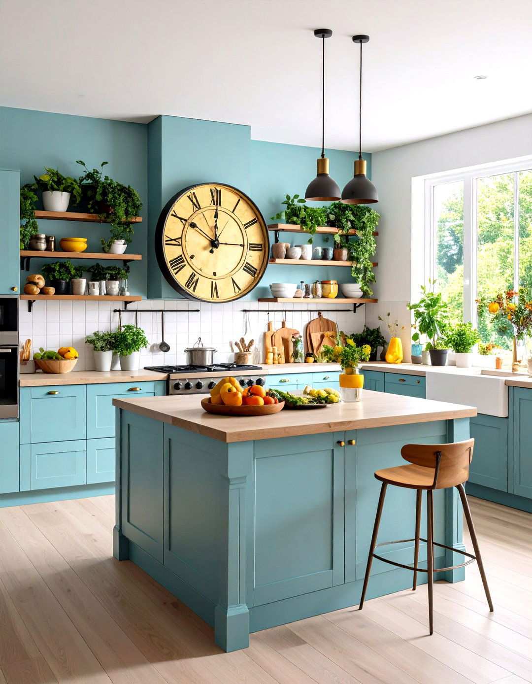 Oversized Clock Statement Piece - 24 High Ceiling Tall Wall Decor Ideas