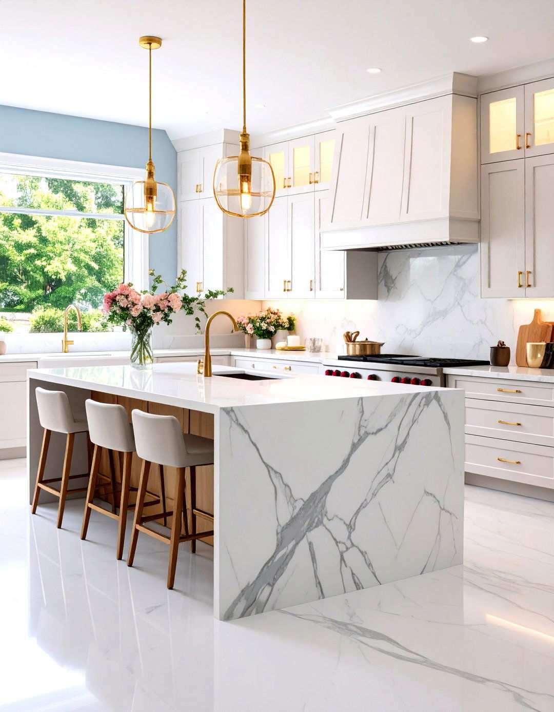 Oversized Slab Showcase Applications - 24 Quartz Kitchen Countertops