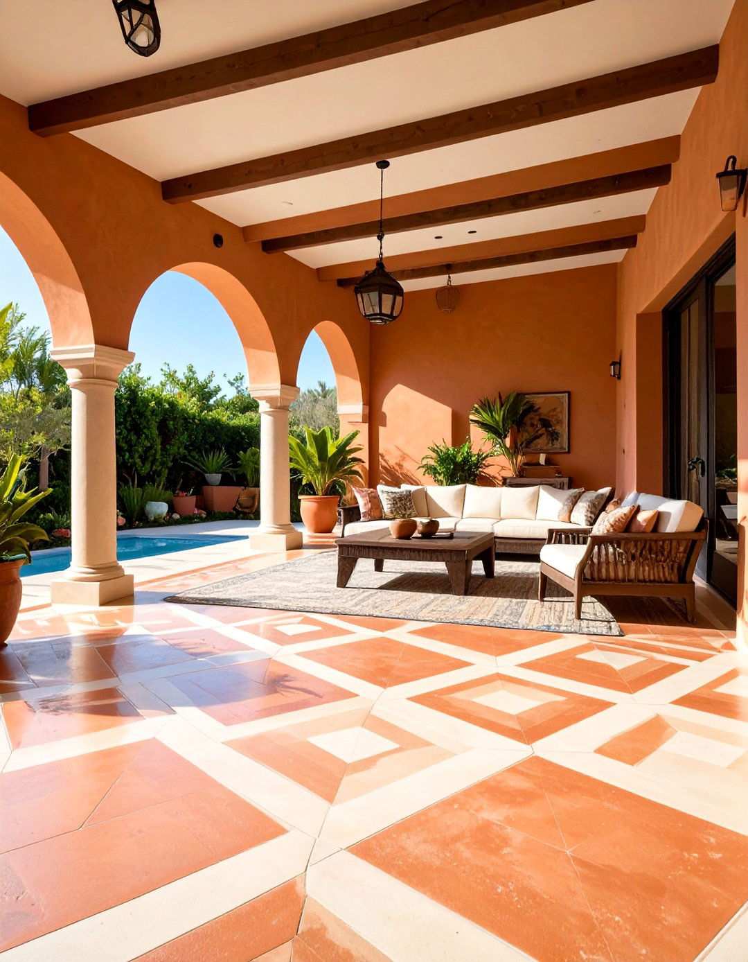 Painted Concrete Patio Design - 24 Painted Floor Ideas