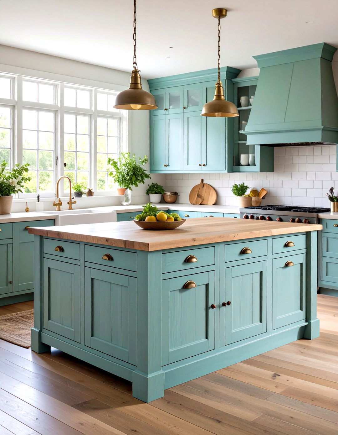 Painted Distressed Kitchen Island - 24 Rustic Kitchen Island Ideas
