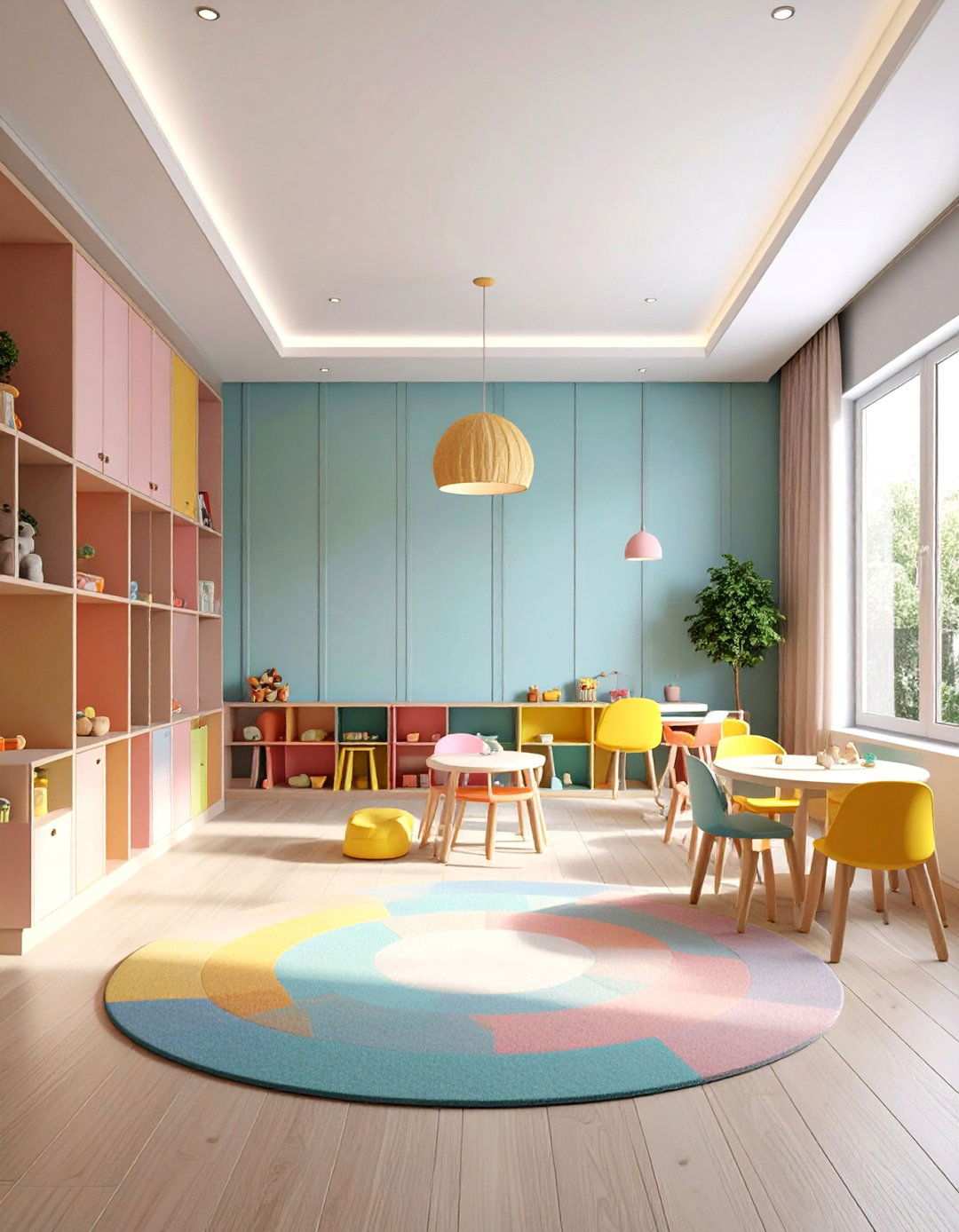 Painted Flat Panel Wainscoting in Childrens Playrooms - 24 Wainscoting Ideas