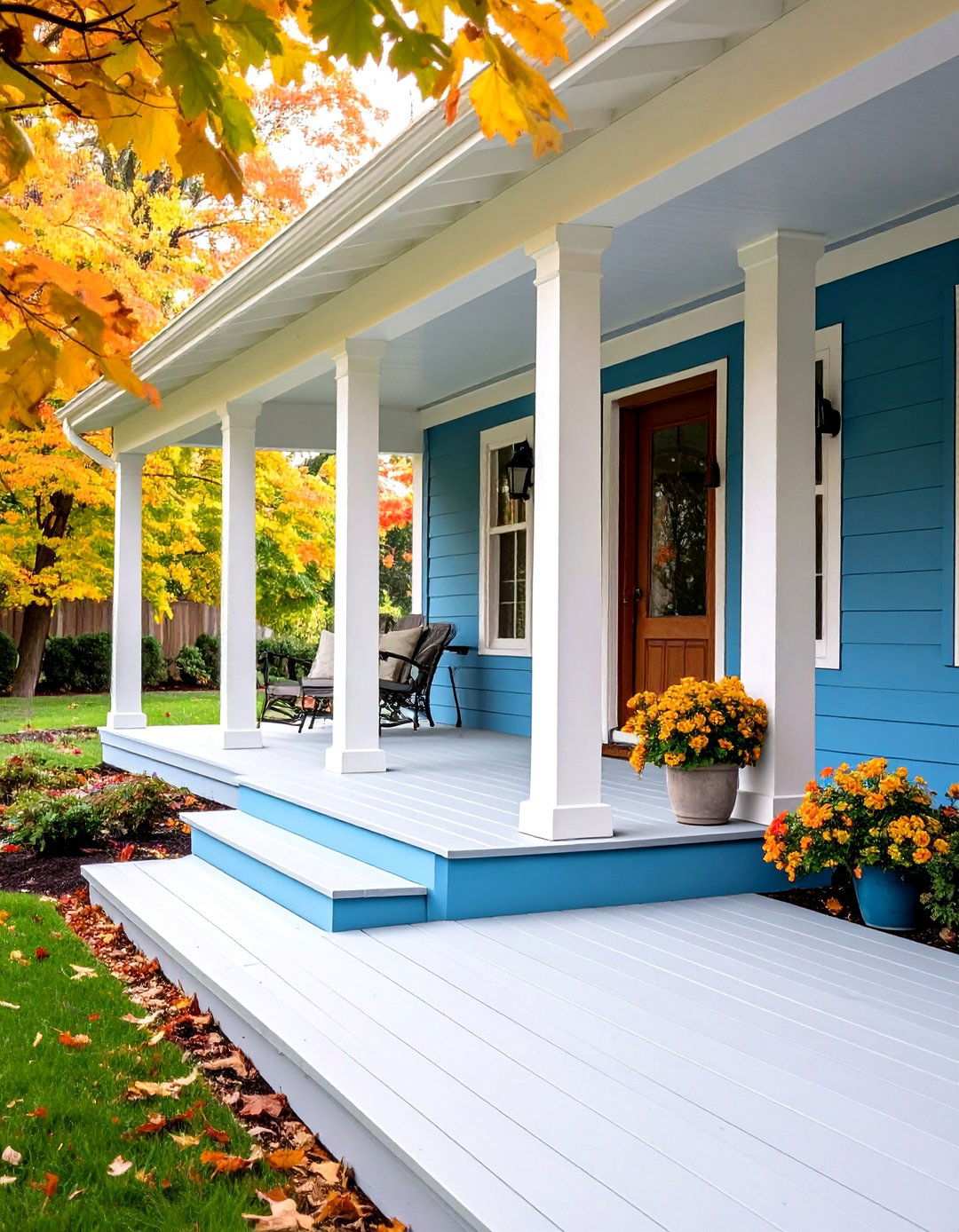 Painted Plywood with Decorative Battens - 24 Porch Ceiling Ideas