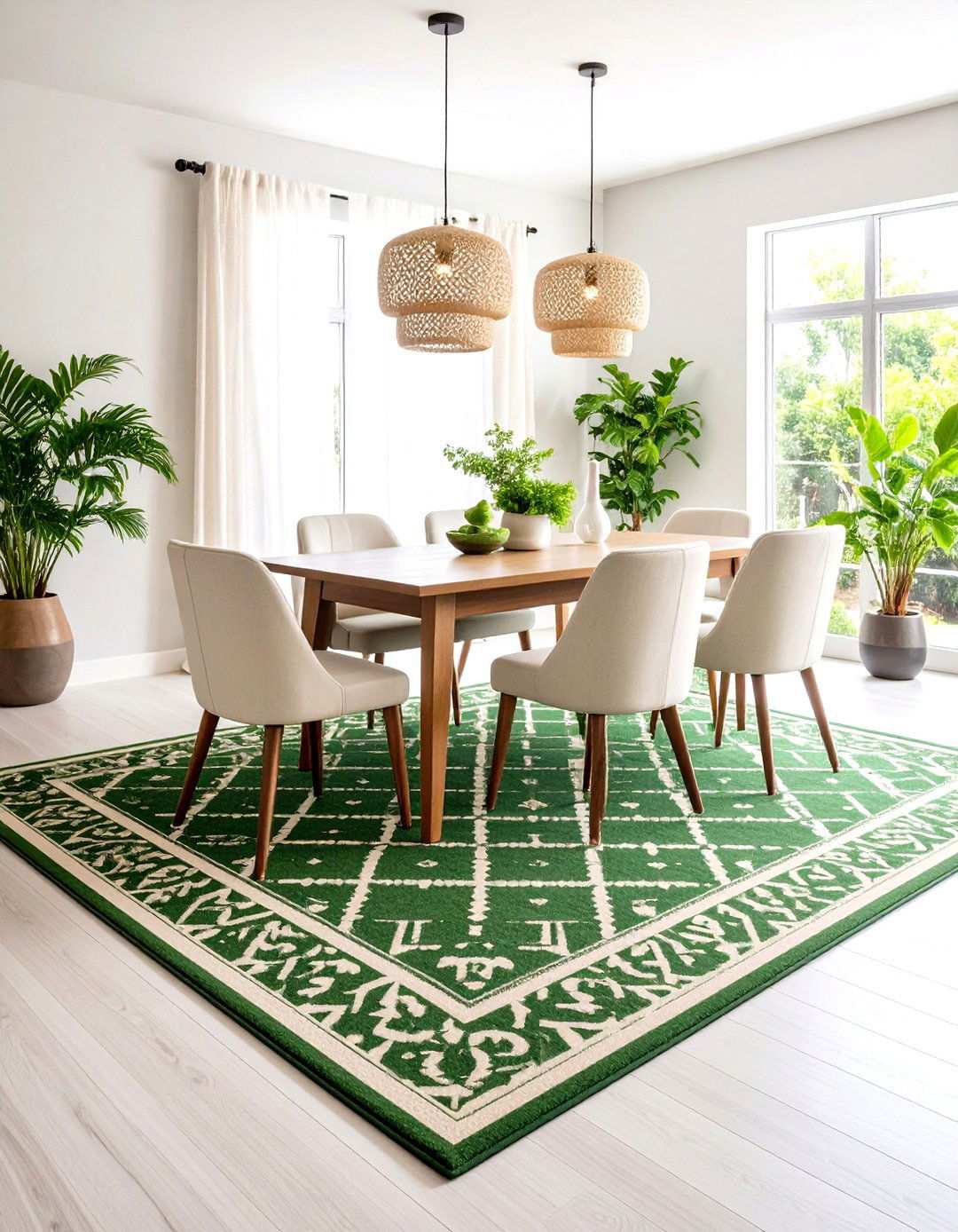Painted Rug Effect Floor - 24 Painted Floor Ideas