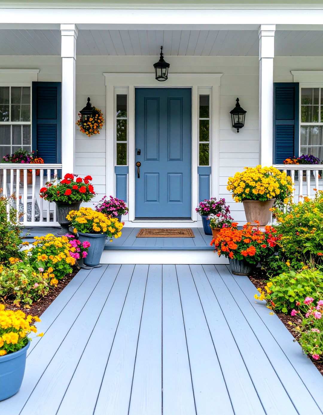 Painted Wood Floor Porch - 24 Small Cape Cod Front Porch Ideas