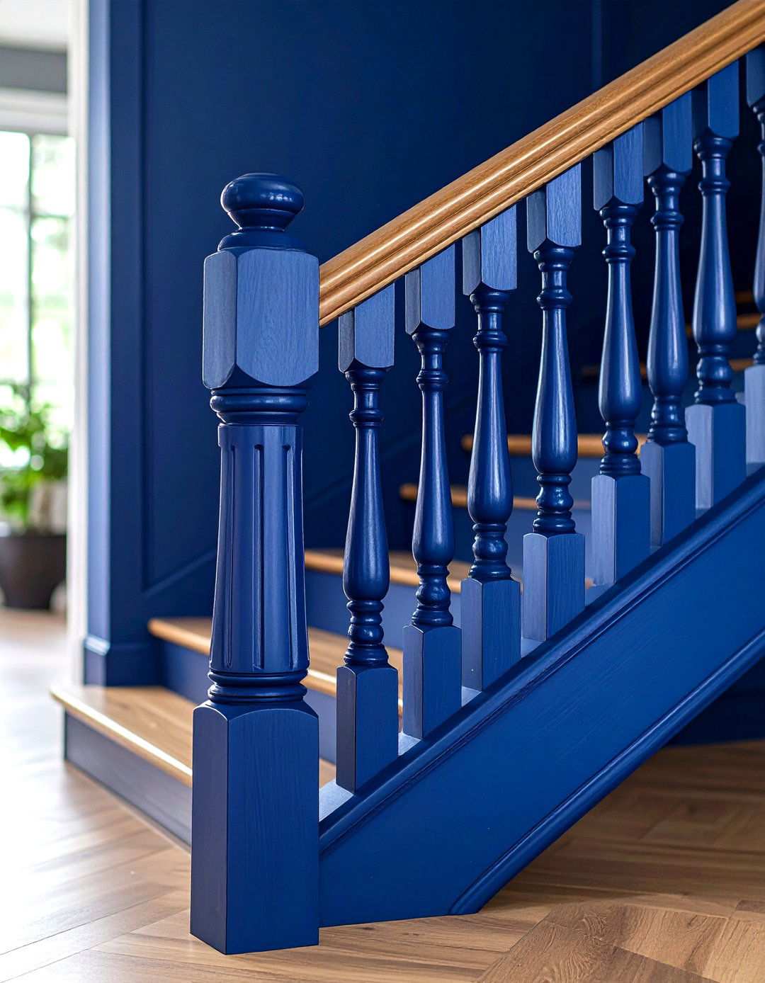 Painted Wood Statement Railings - 24 Wood Stair Railing Ideas