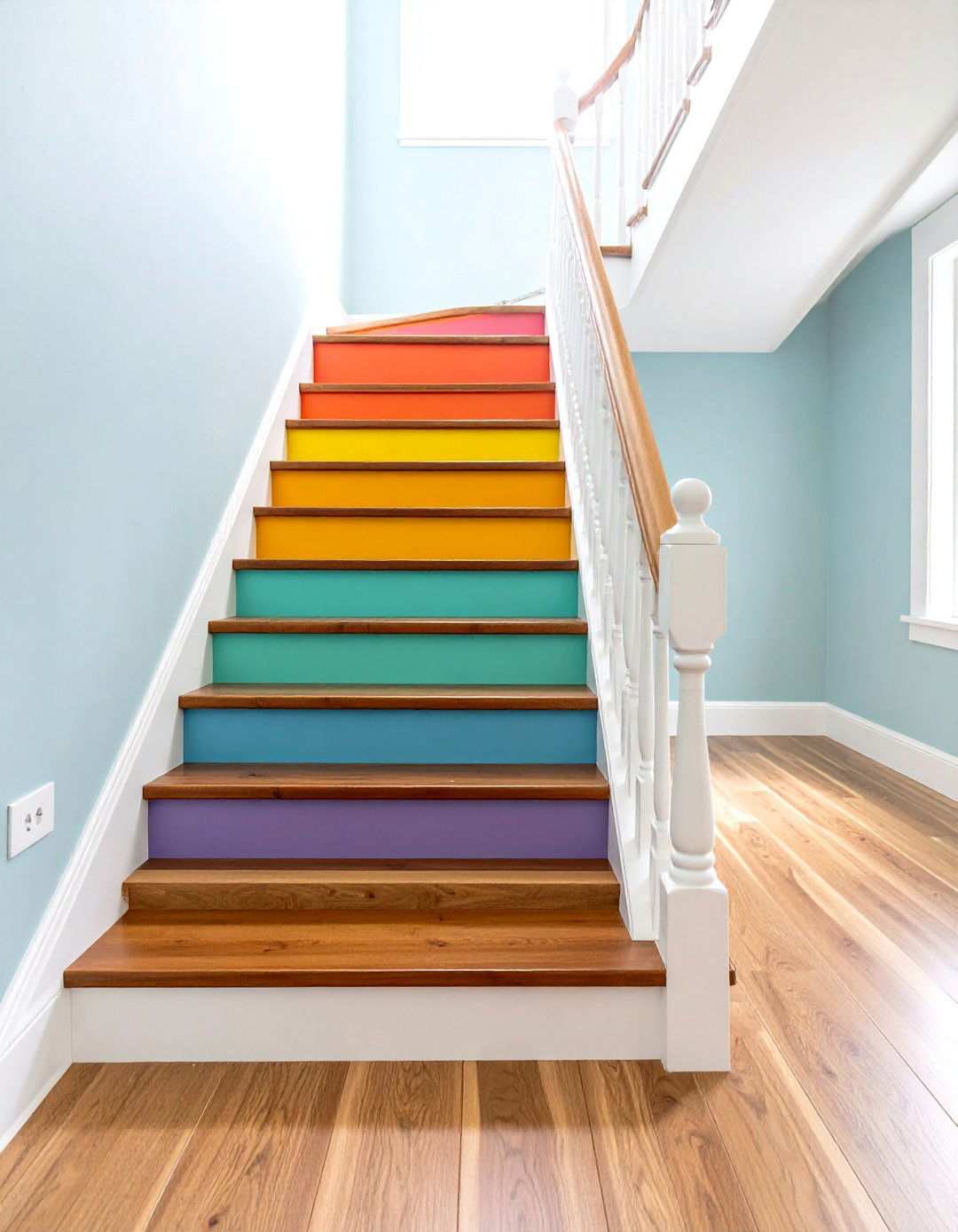 Painted Wooden Staircase Transformation - 24 Wooden Staircase Ideas