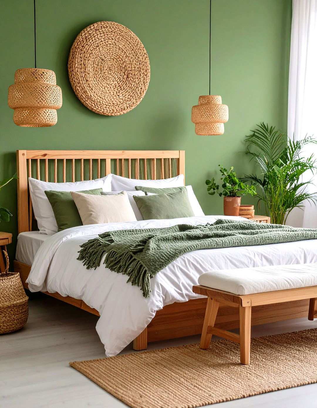 Pale Green Limewash Serene Bedroom - 24 Limewash Bedroom Ideas