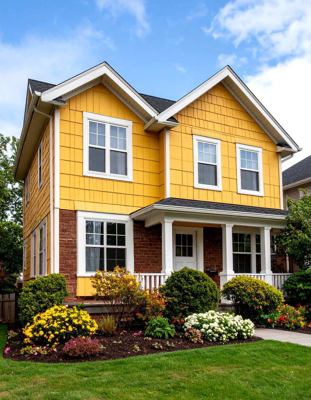 Pale Yellow Vinyl with Brown Brick Cottage Warmth - 24 Vinyl Siding and Brick Combinations