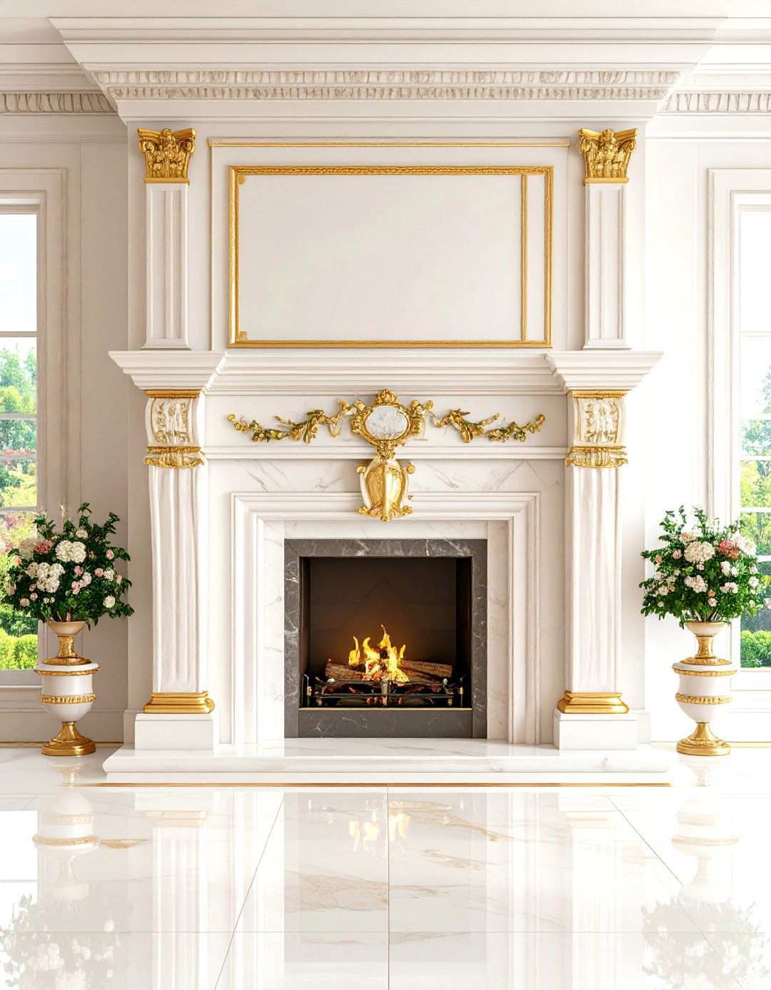 Palladian Proportioned Classical Mantels - 24 Traditional Fireplaces