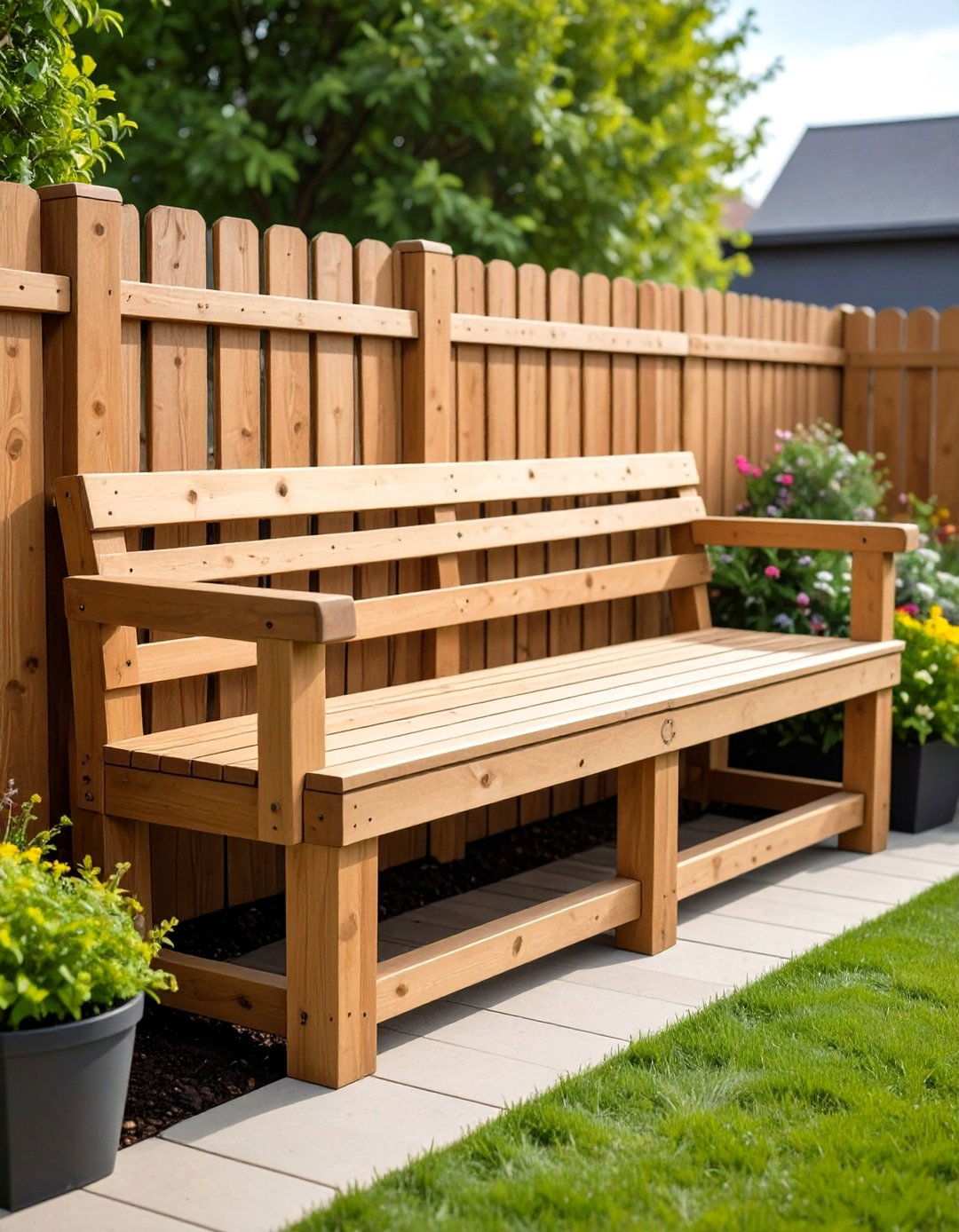 Pallet Fence With Built In Seating - 24 Pallet Fence Ideas