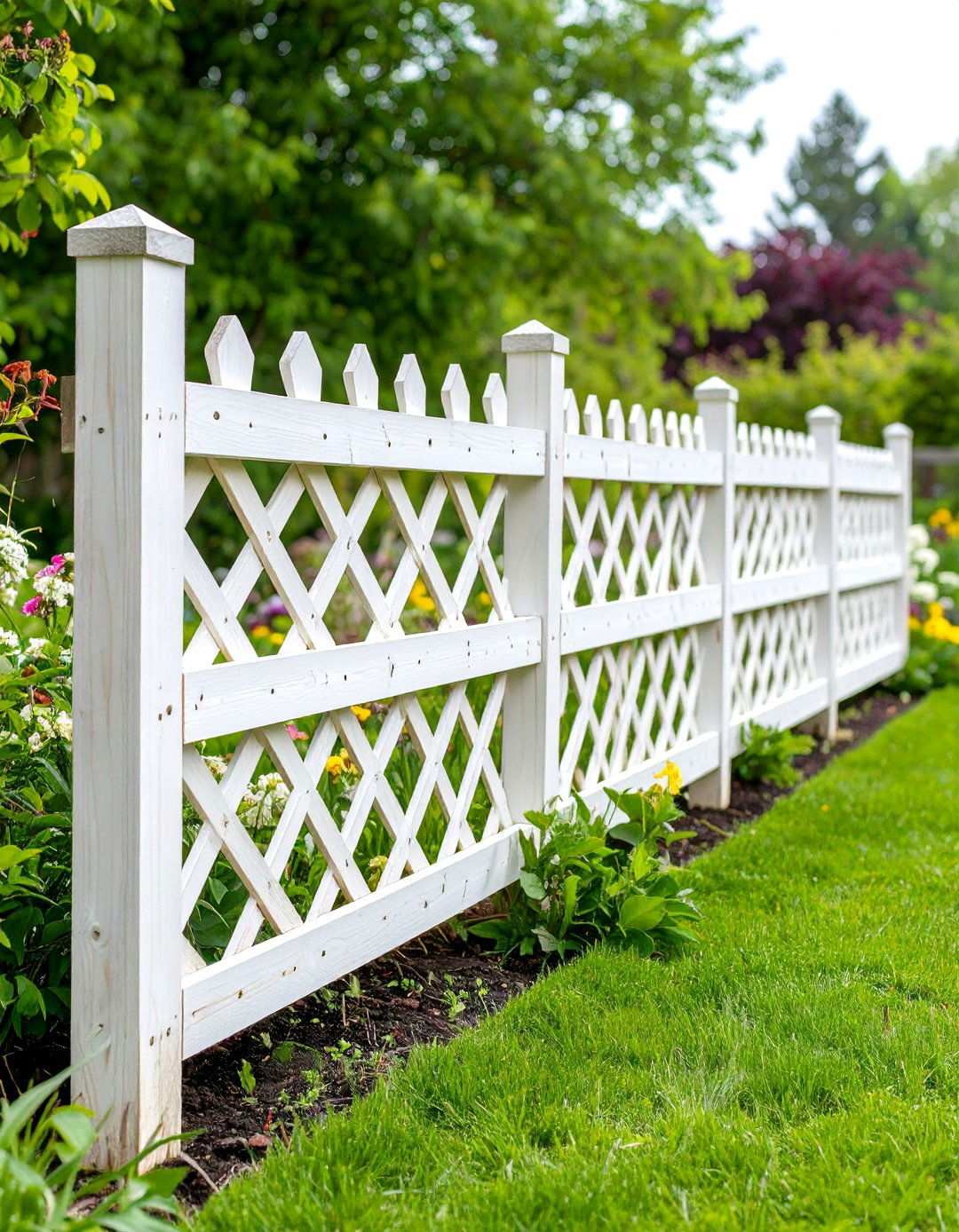 Pallet Fence With Lattice Topper - 24 Pallet Fence Ideas