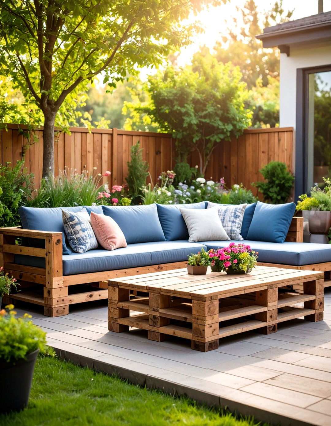 Pallet Sectional Sofa with Modular Components - 24 Pallet Furniture Ideas
