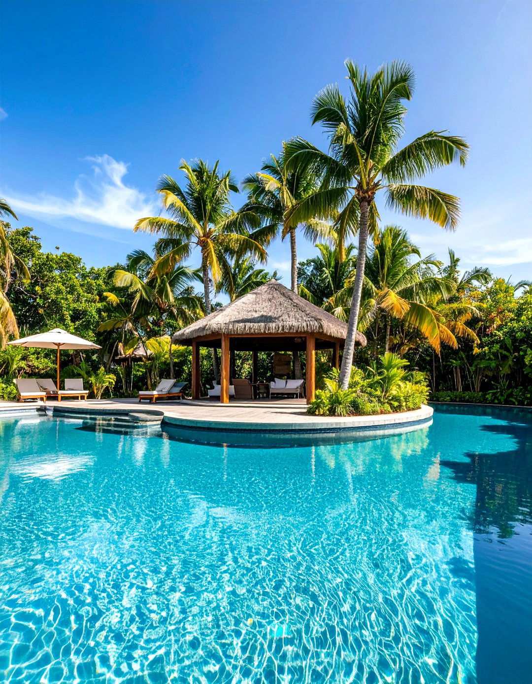 Palm Tree Island Feature - 24 Lagoon Pool Design Ideas