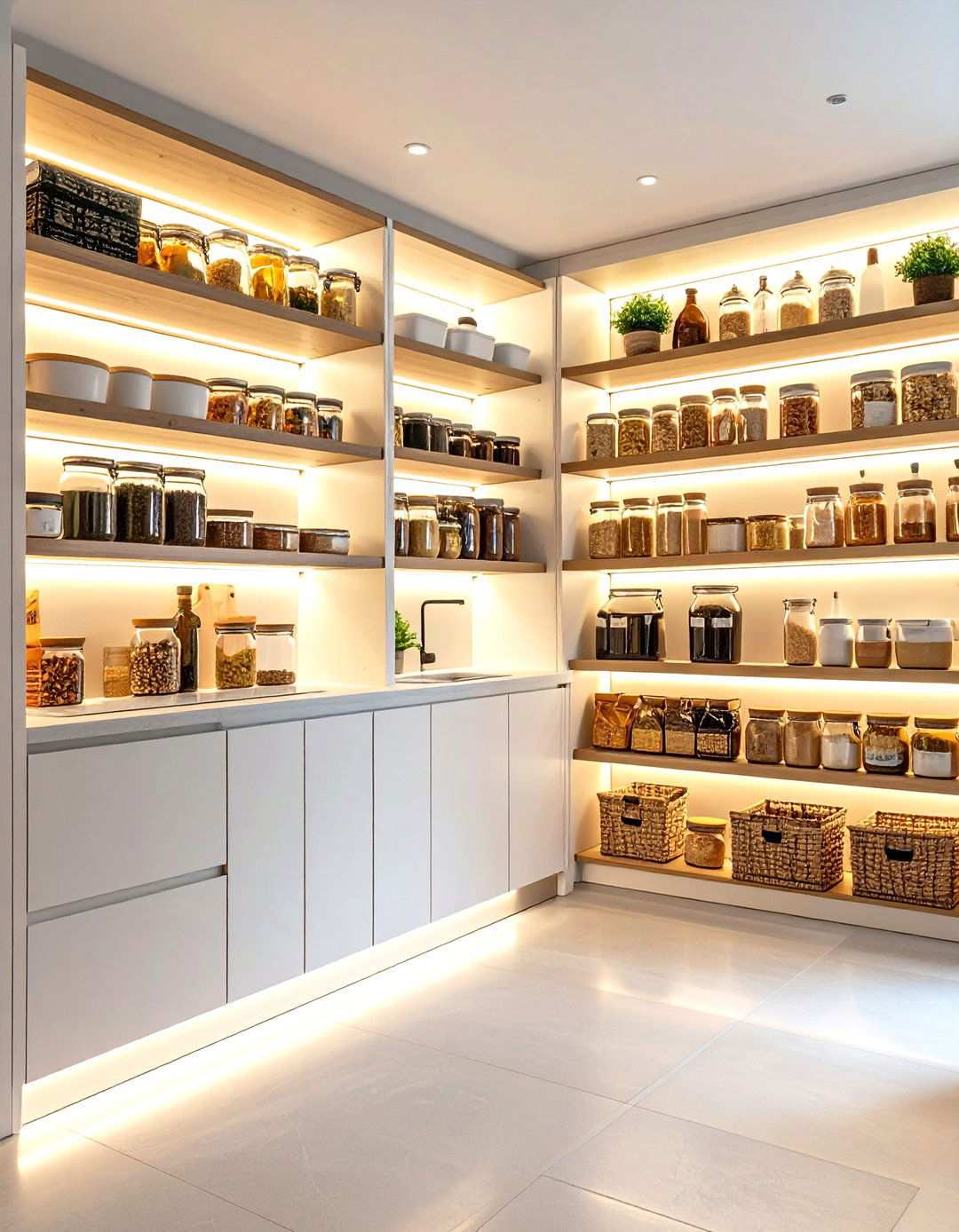 Pantry with Internal Lighting - 24 Larder Cupboard and Pantry Ideas for Your Kitchen