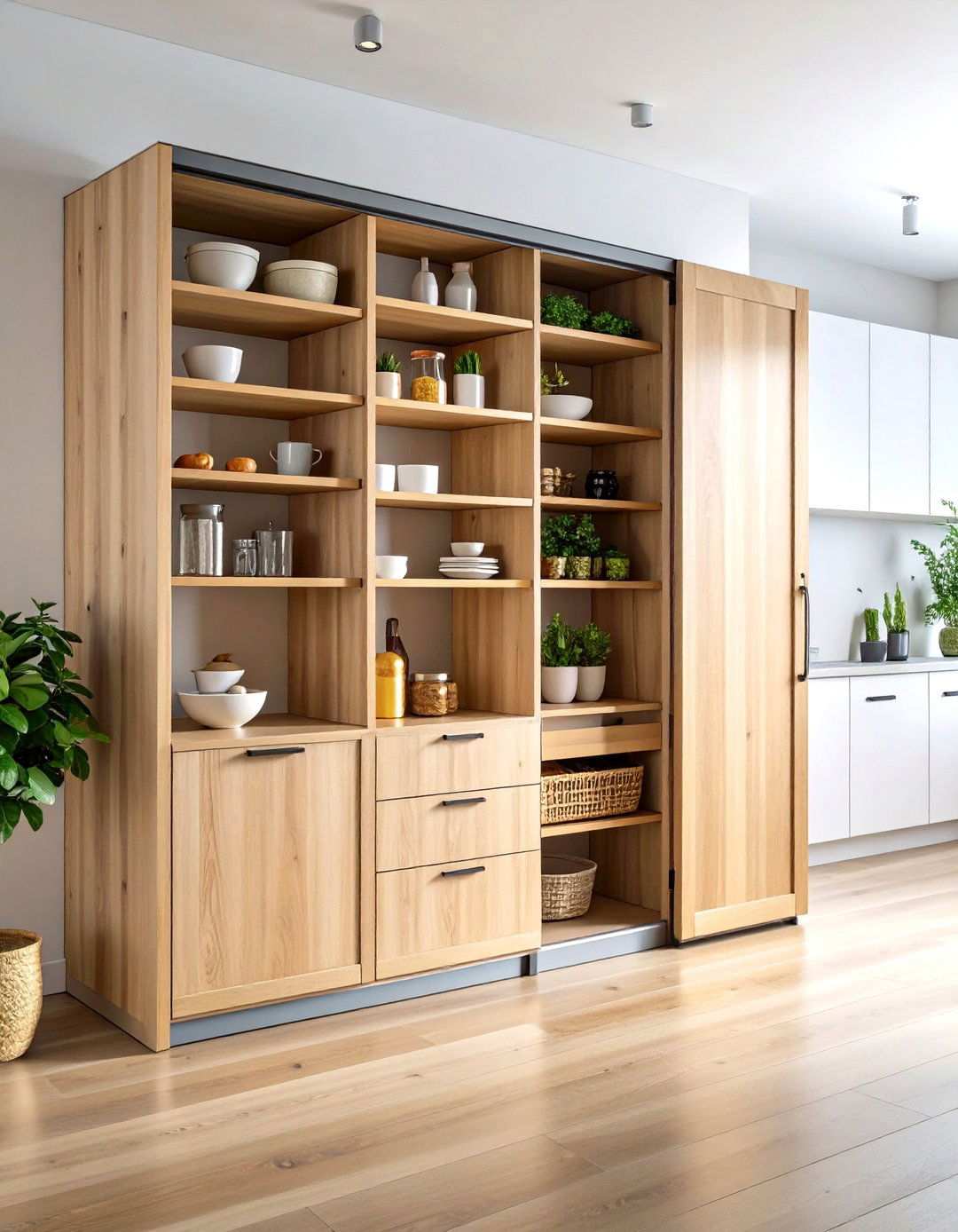 Pantry with Pocket Doors - 24 Larder Cupboard and Pantry Ideas for Your Kitchen