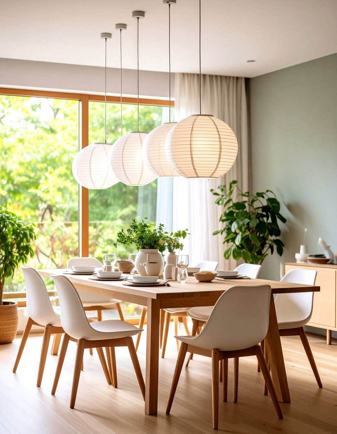 Paper Lantern Soft Lighting - 24 Small Dining Room Lighting Ideas