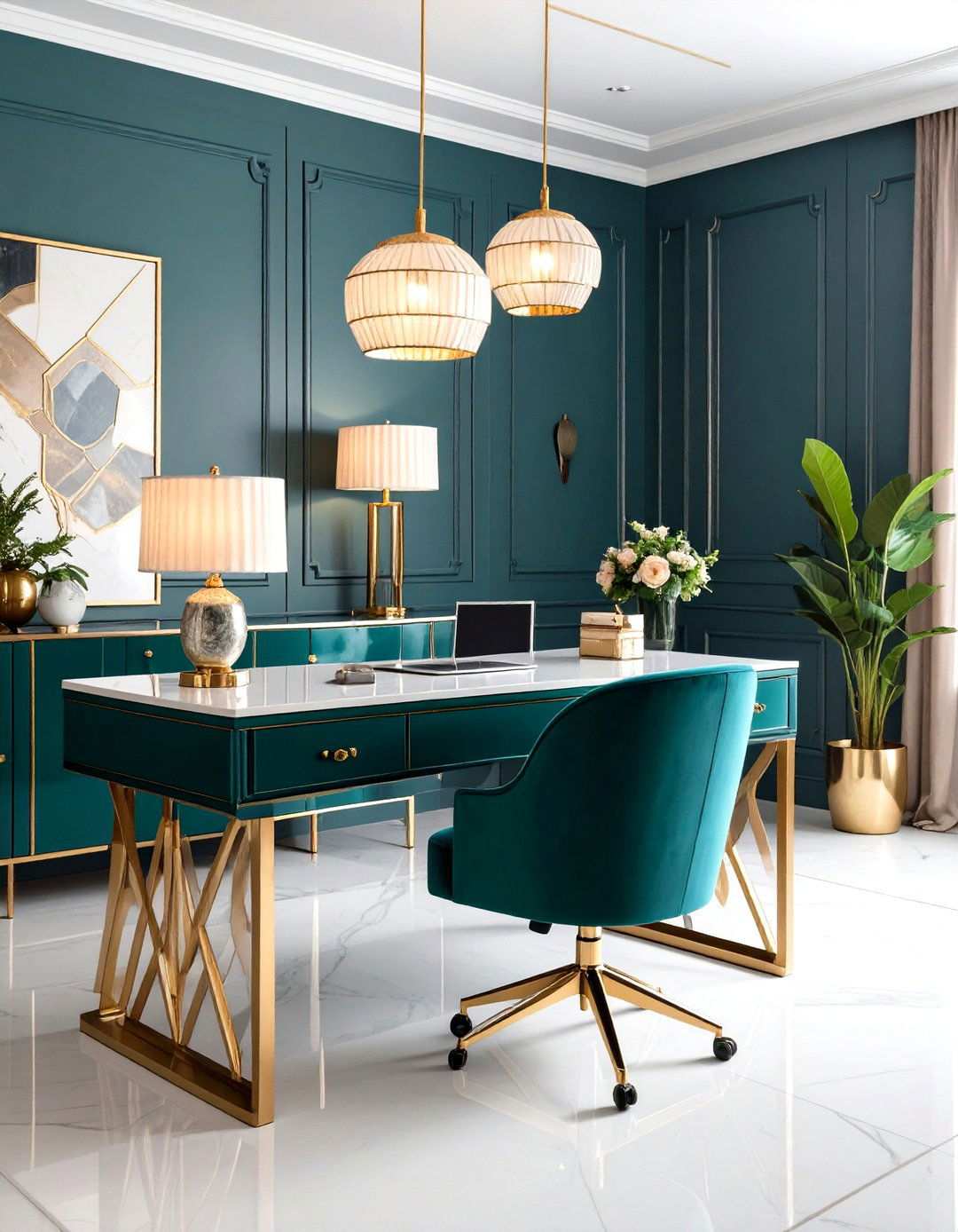 Parisian Chic Feminine Office - 24 Home Office Ideas for Her