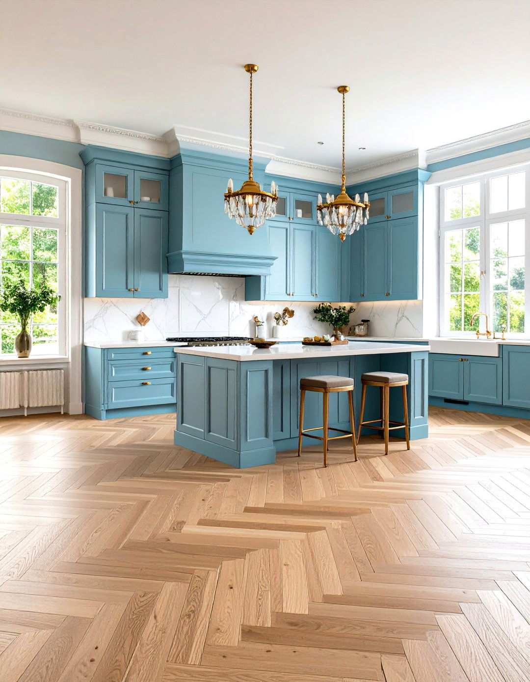 Parquet Versailles Pattern Maple - 24 Light Wood Floor Kitchen Ideas
