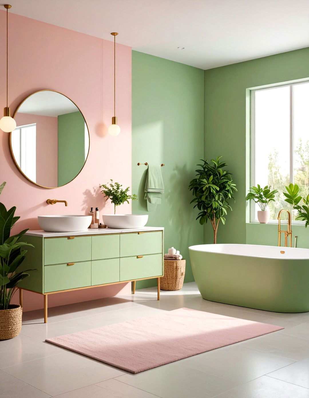 Pastel Color Harmony - 24 Small Powder Room Ideas