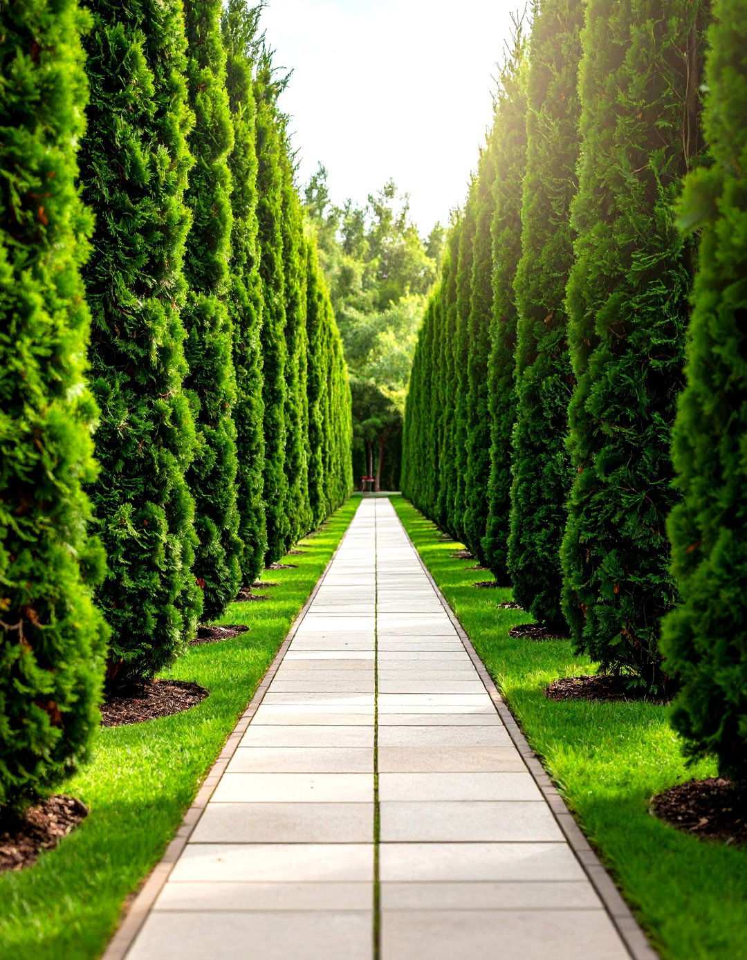 Pathway Border Pine Lined Walkway - 24 Pine Tree Landscape Ideas