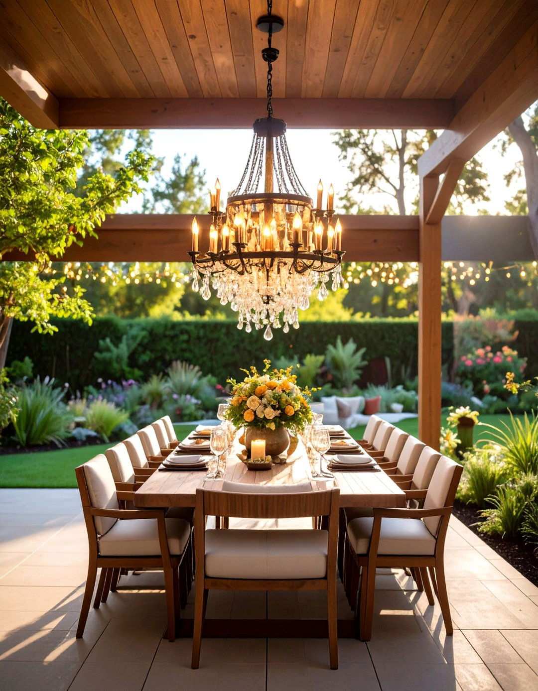 Patio Chandelier Statements - 24 Landscape Lighting Ideas