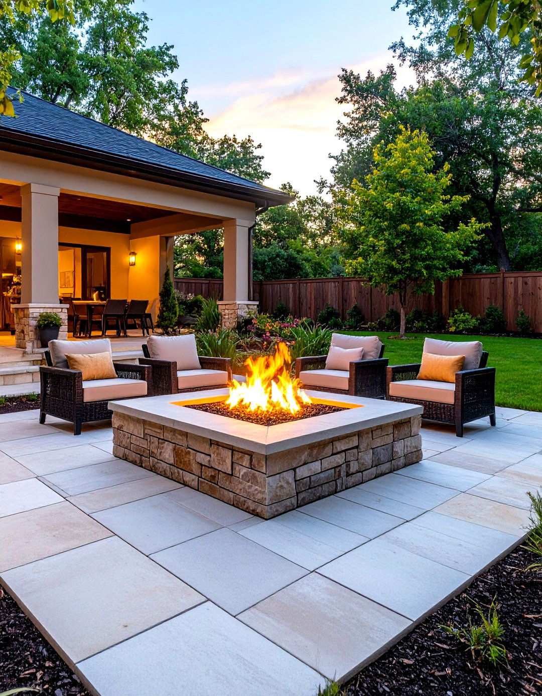 Paver Square Fire Pit Installation - 24 Square Fire Pit Ideas