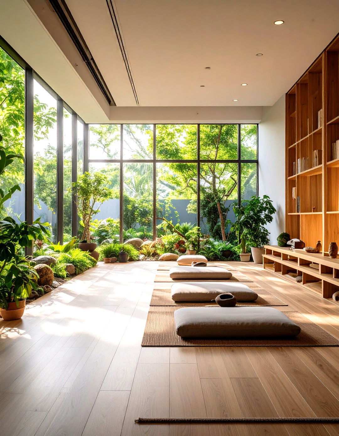 Peaceful Meditation Garden - 24 School Mural Ideas