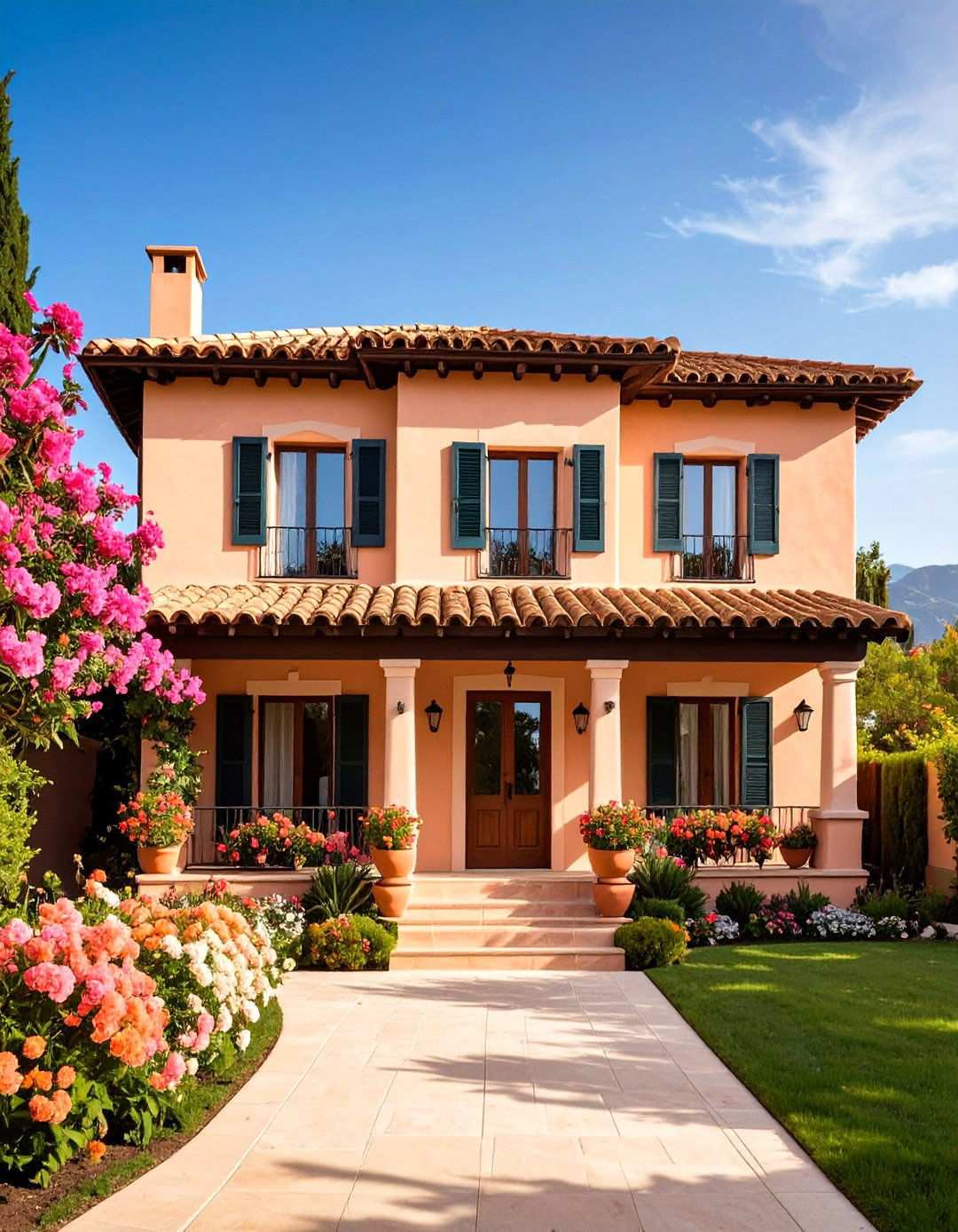 Peach and Salmon Stucco Warmth Design - 24 spanish bungalow exterior ideas