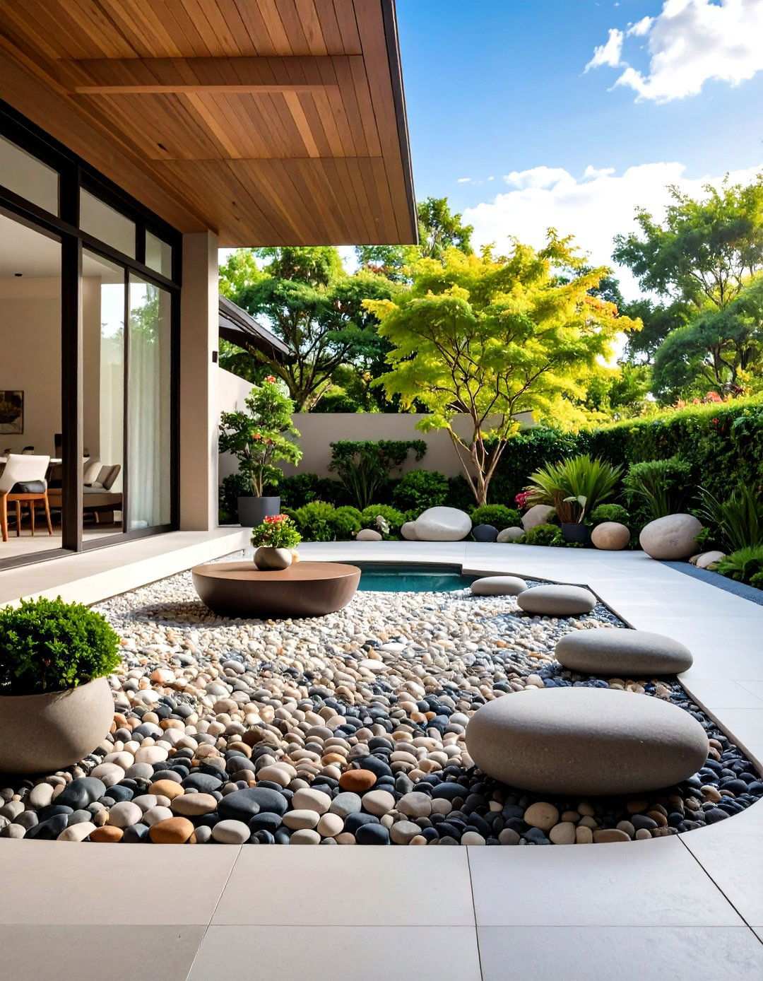 Pebble Stone Surfaces - 24 Patio Flooring Ideas